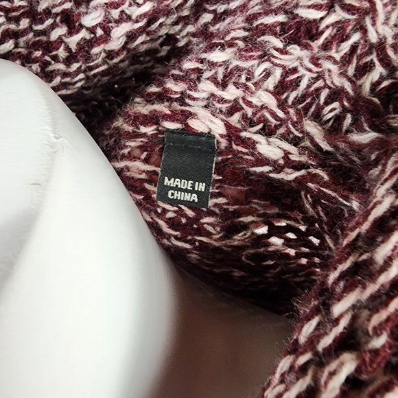 Aritzia TNA Lambswool Sea to Sky Zip Cardigan Burgundy Size Small - Picture 10 of 12